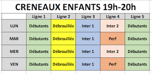 horaires enfants